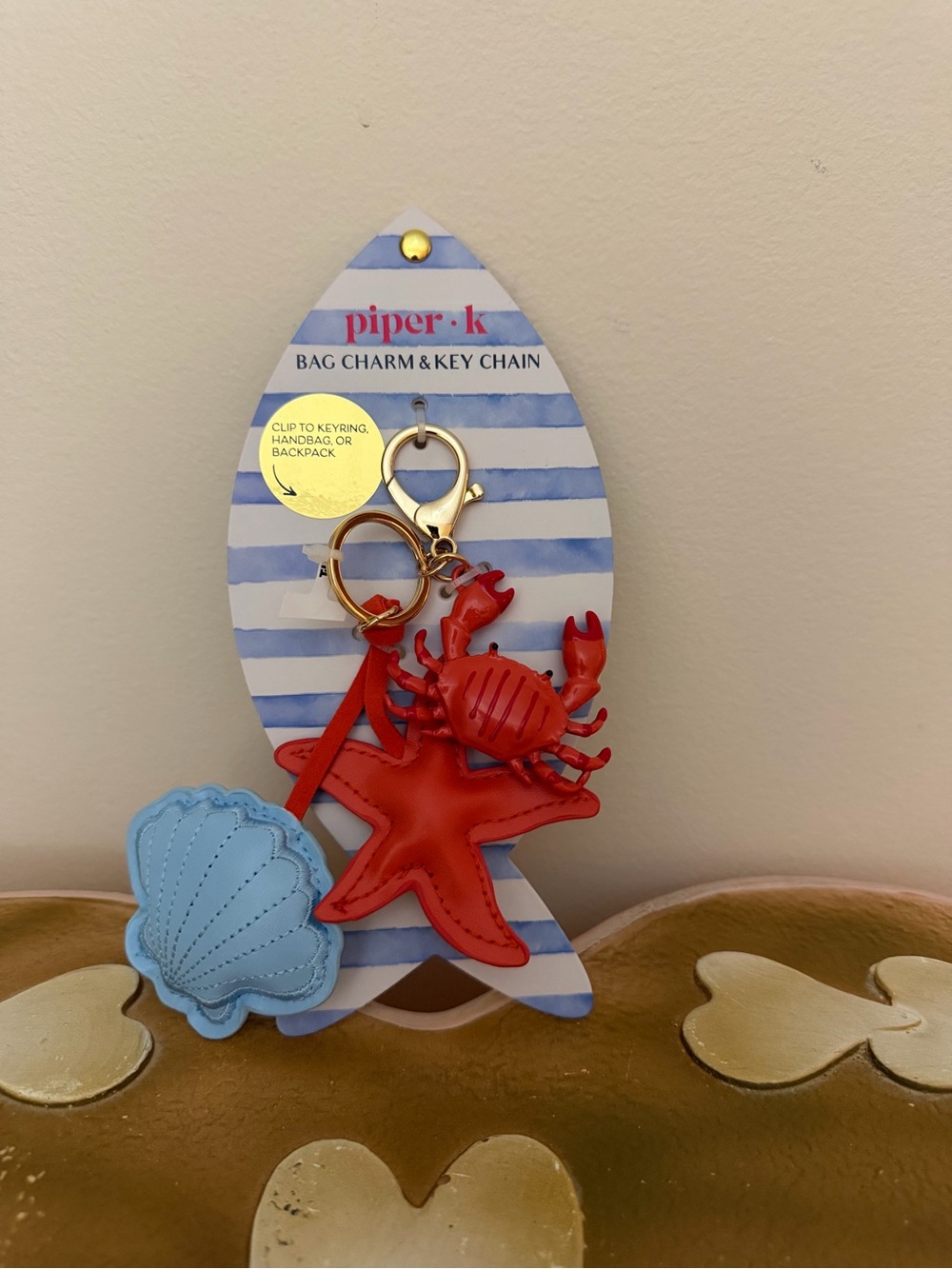 Piper K Crab, Starfish & Shell Bag Charm or Keychain